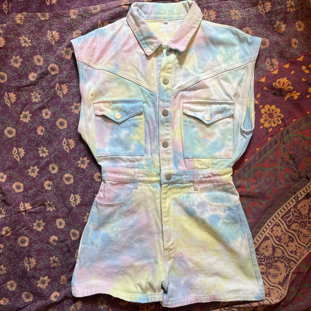 Tie-Dye Utility Romper! 🌈🍉